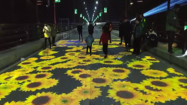 户外投影图案灯现场效果展示